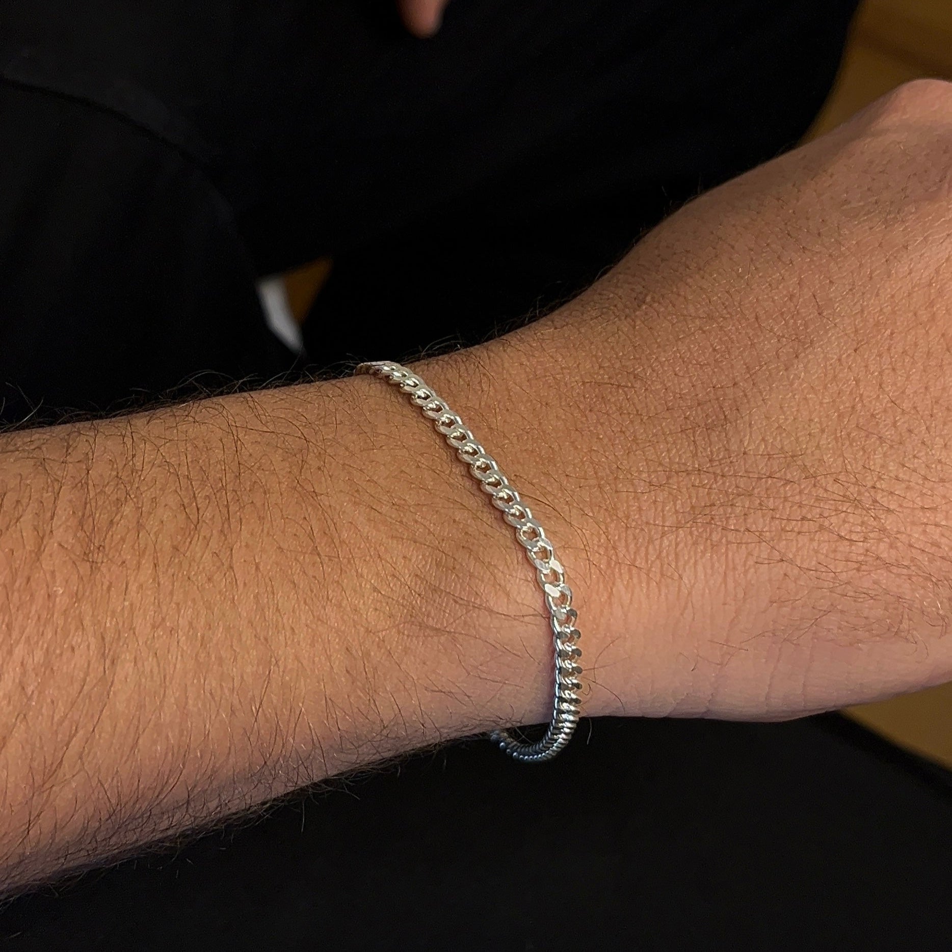 Curb Silver Bracelet 3mm