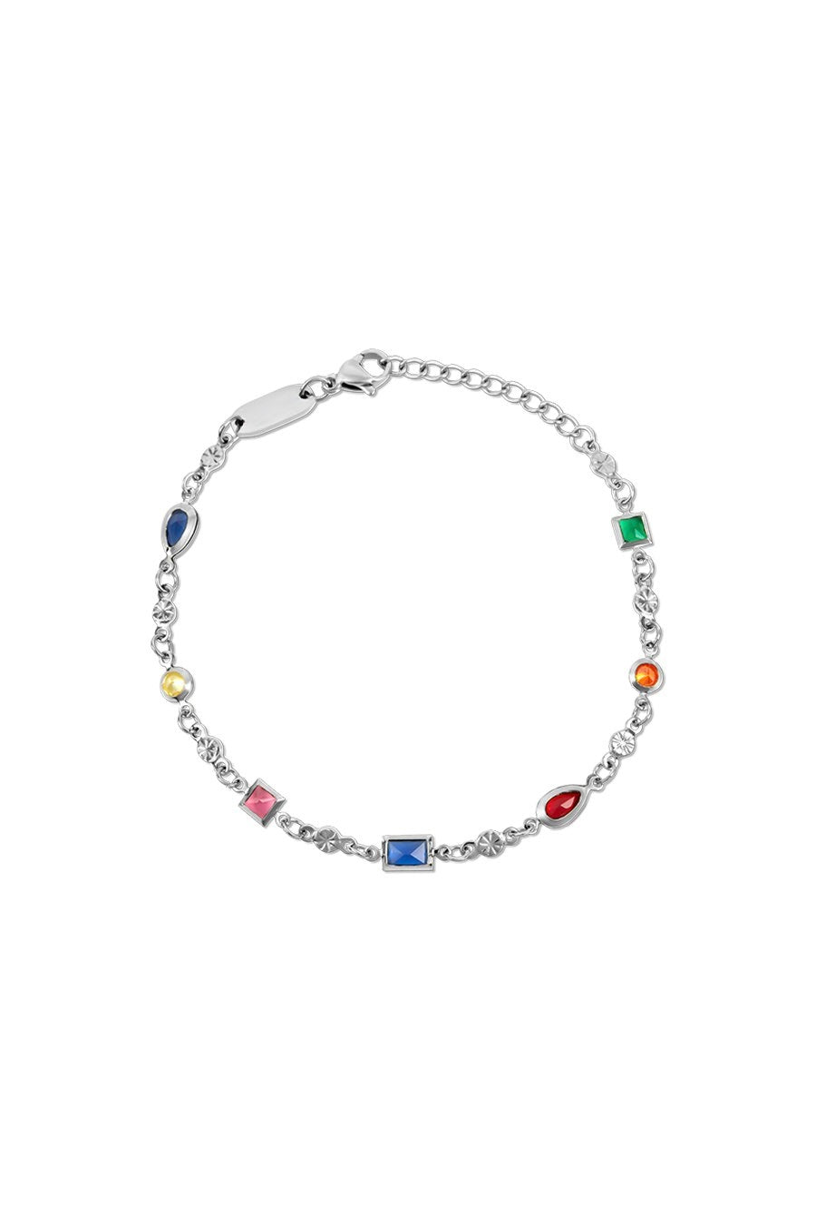 Colorful Stone Curb Bracelet