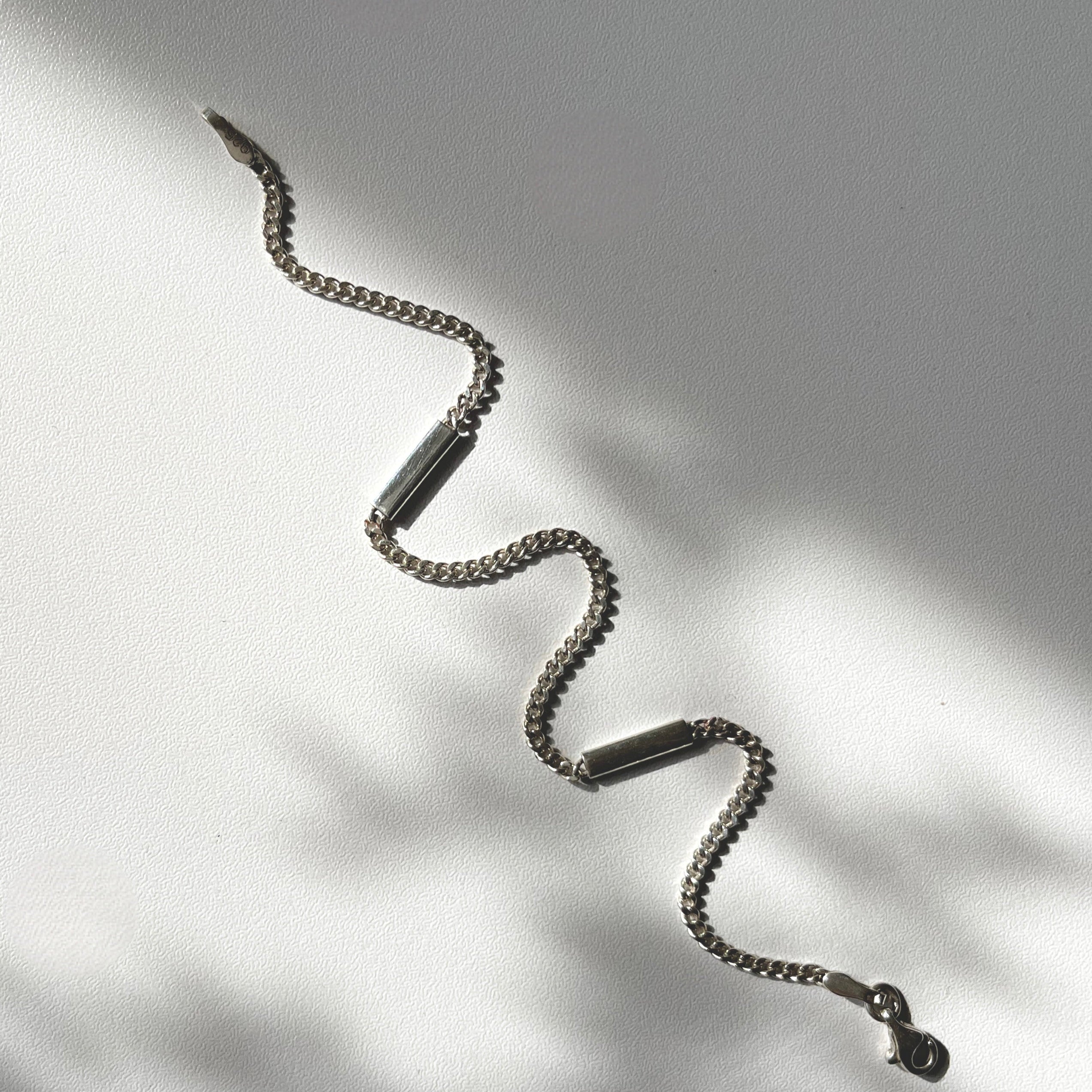 Curb Blocks Bracelet - ARTSY SILVER