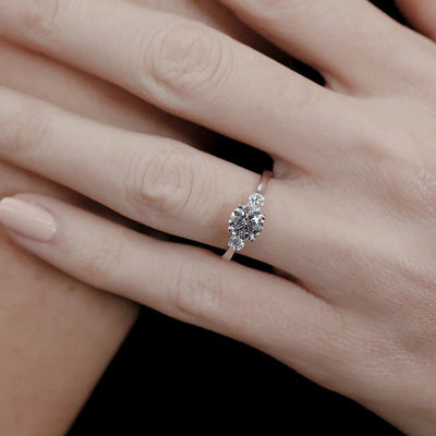 Dancing Ballerina Zircon Promise Ring - ARTSY SILVER