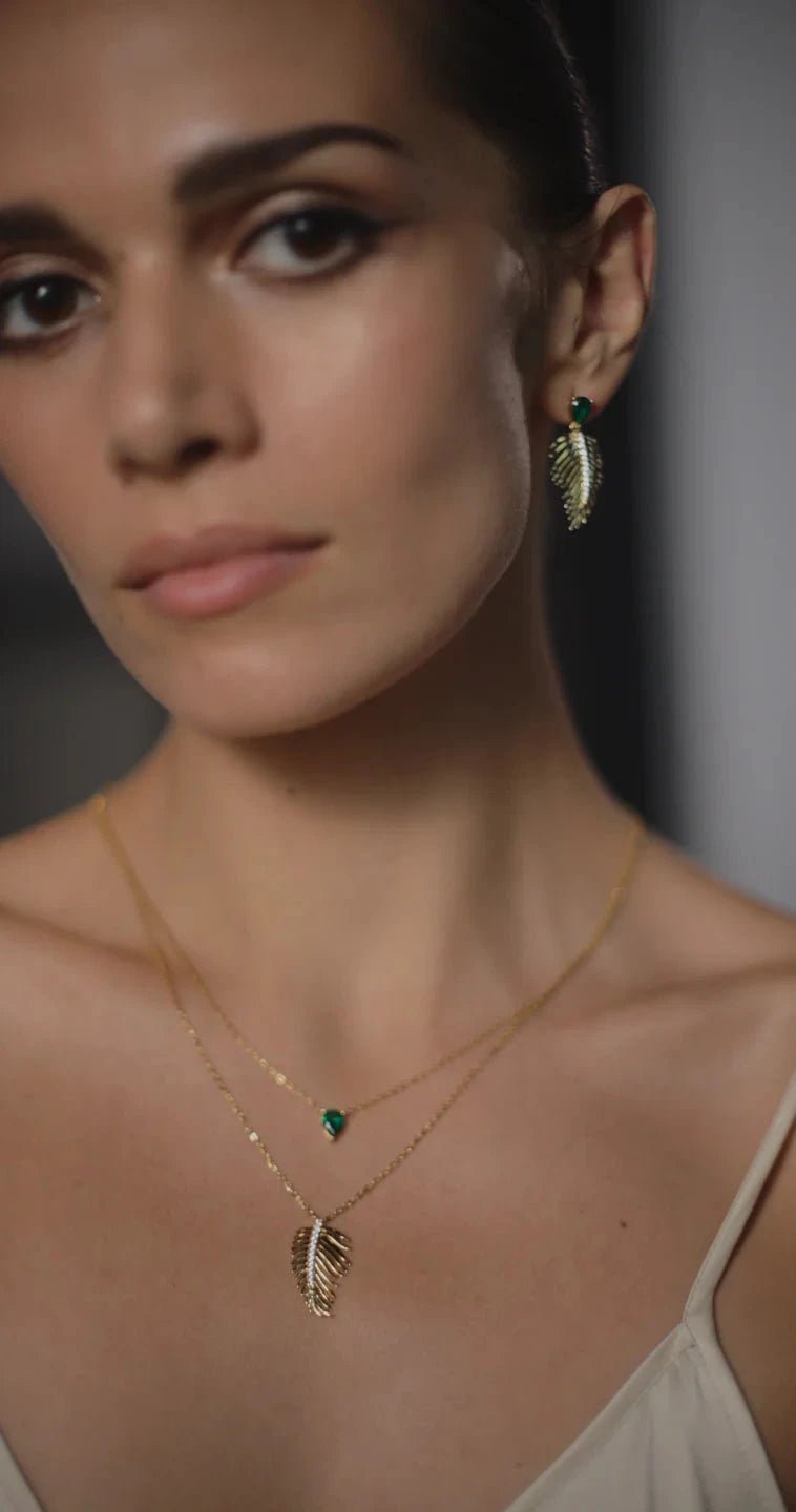 Bali Emerald Stone Necklace - ARTSY SILVER