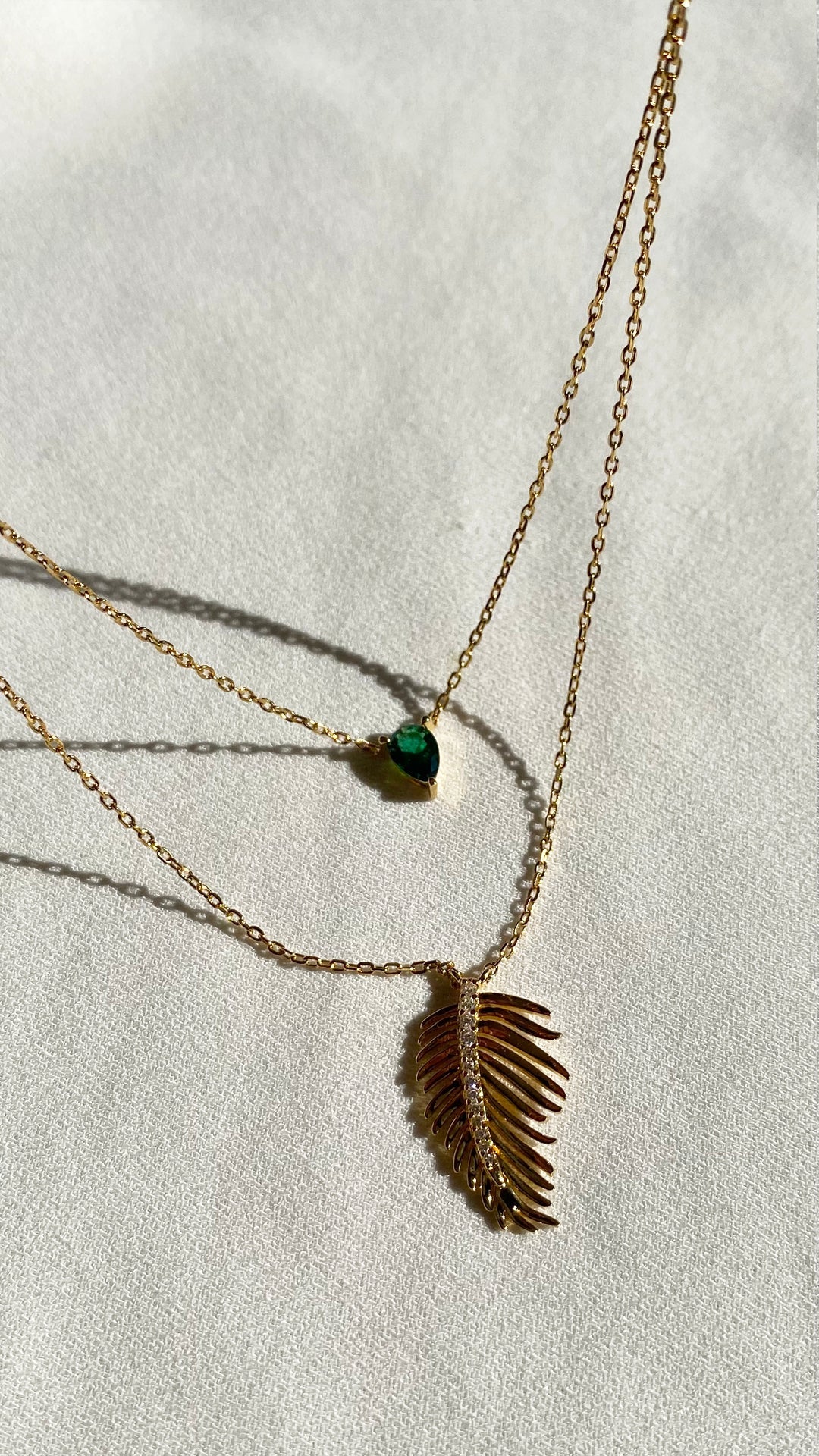 Bali Emerald Stone Necklace - ARTSY SILVER