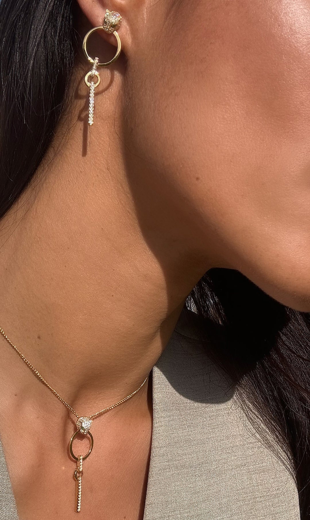 Wild Spark Earrings & Necklace Set - ARTSY SILVER