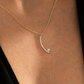 Gold Moon Zircon Necklace - ARTSY SILVER