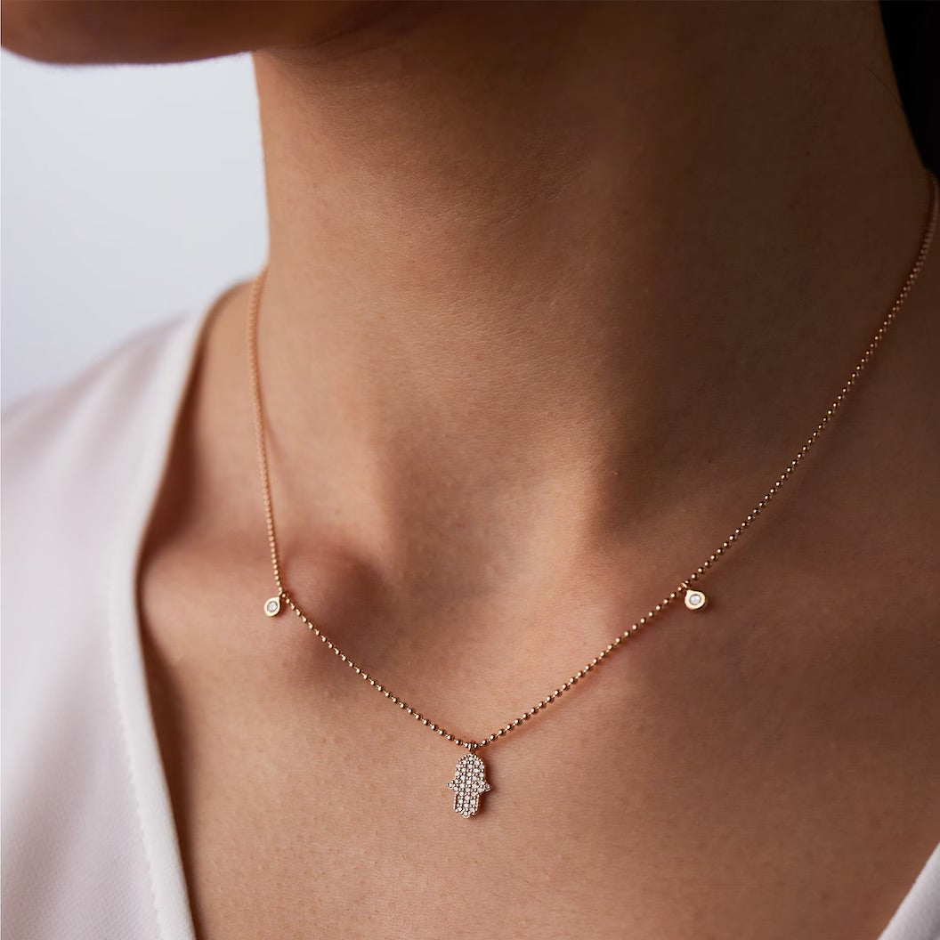 Hamsa Treasure Necklace - ARTSY SILVER