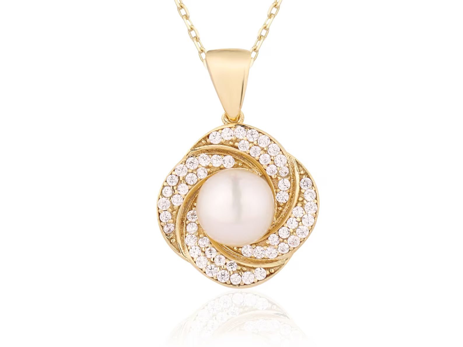 Hugged Pearl Necklace - ARTSY SILVER