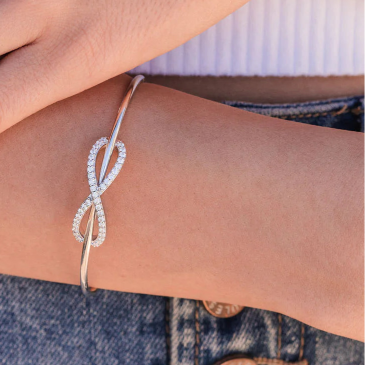 Infinity Silver Bangle