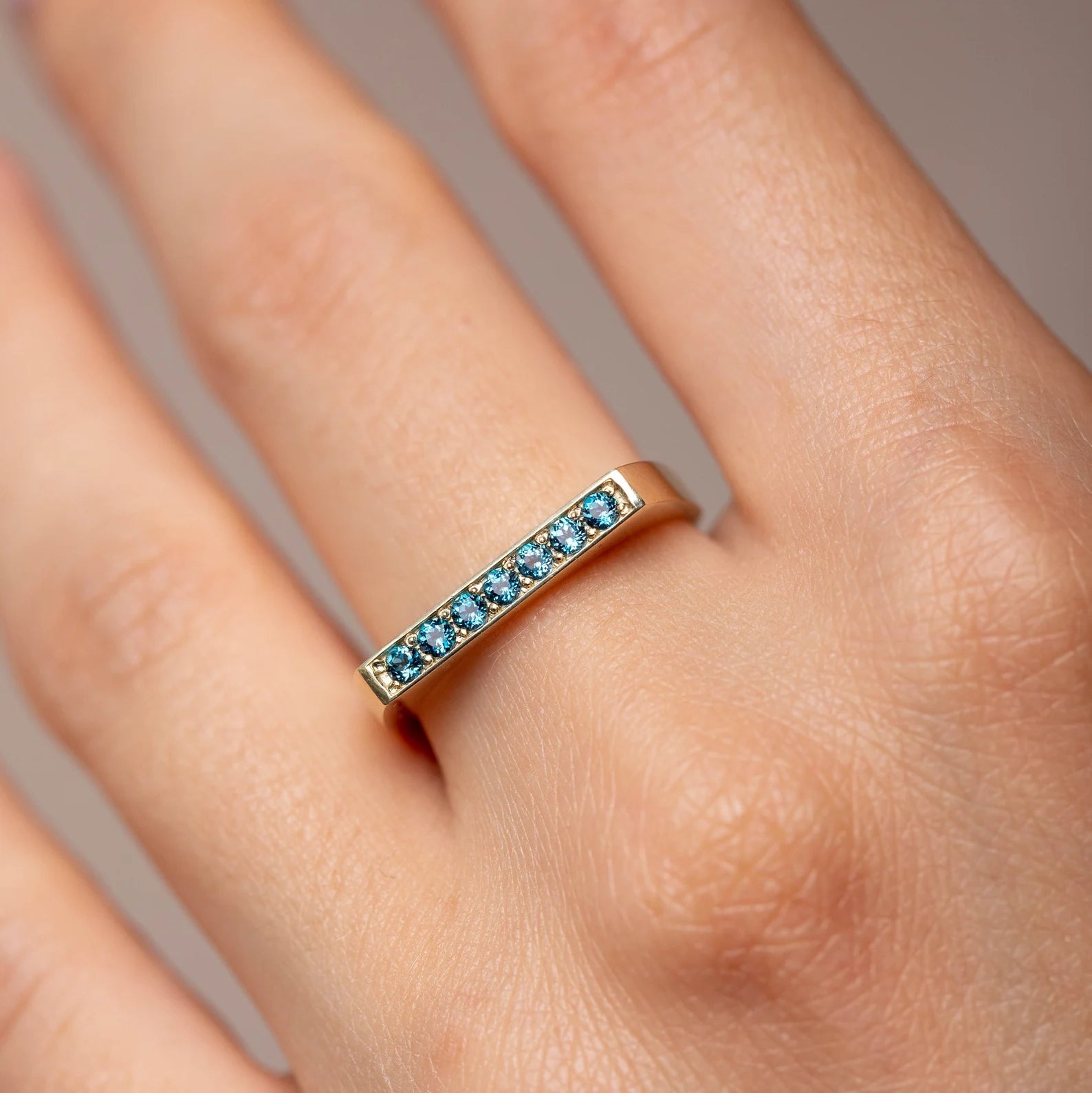 Isis Staking London Blue Topaz Ring - ARTSY SILVER