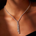 Lariat Tennis Necklace - ARTSY SILVER