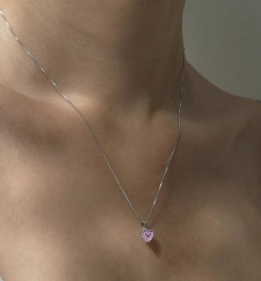 Love Story Pink Zircon Necklace