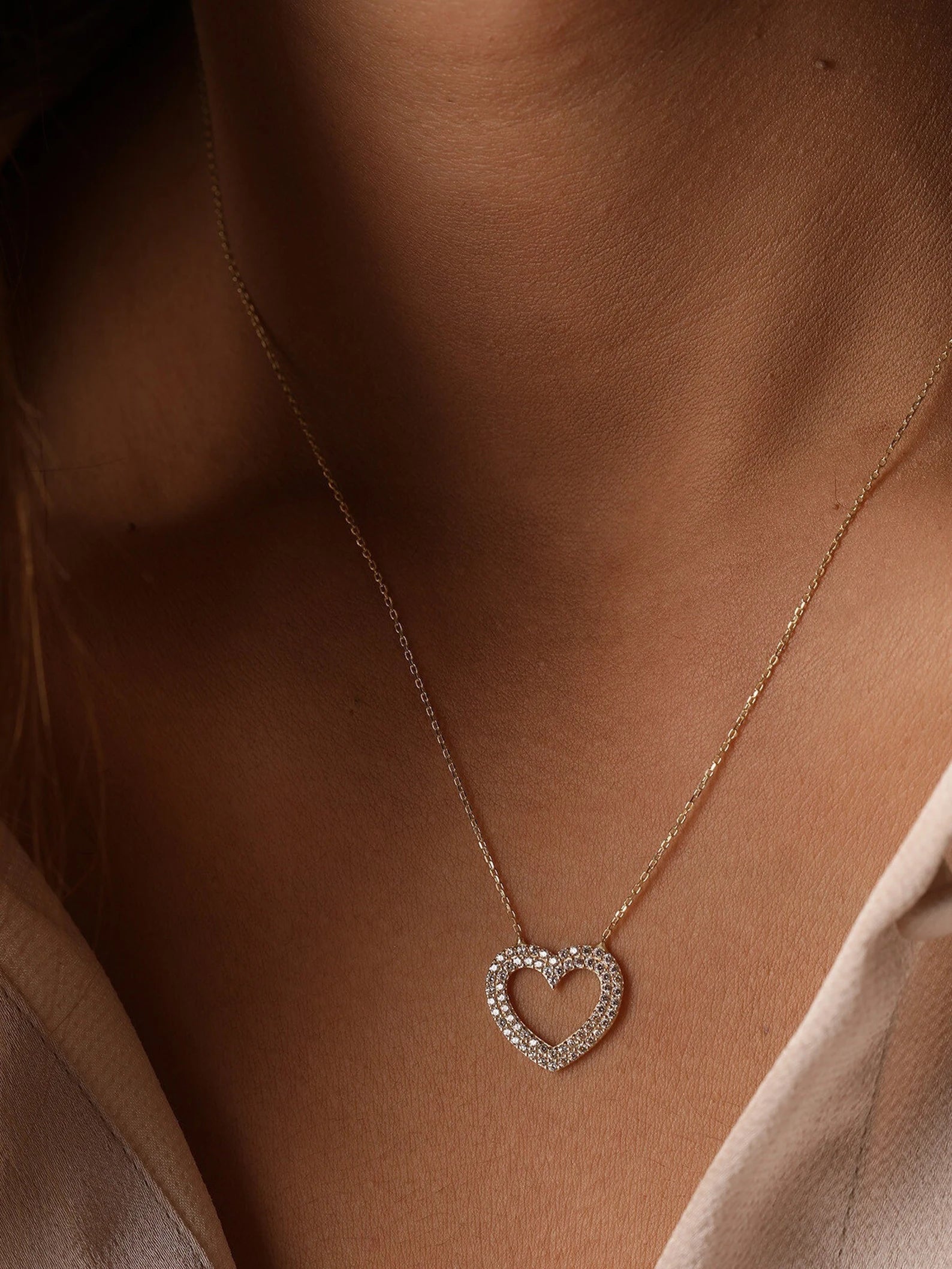 Lovely Heart Zircon Necklace