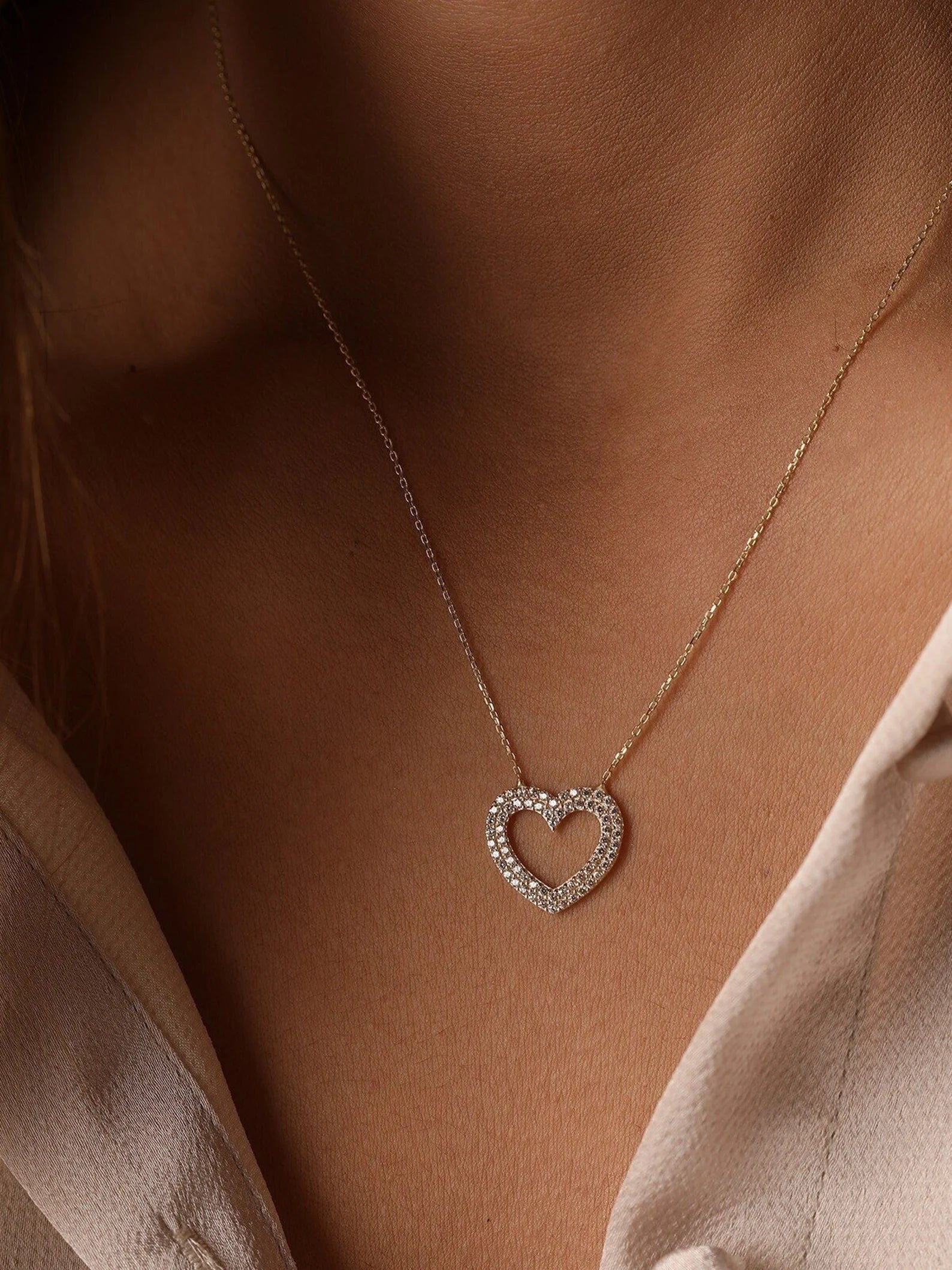 Lovely Heart Zircon Necklace