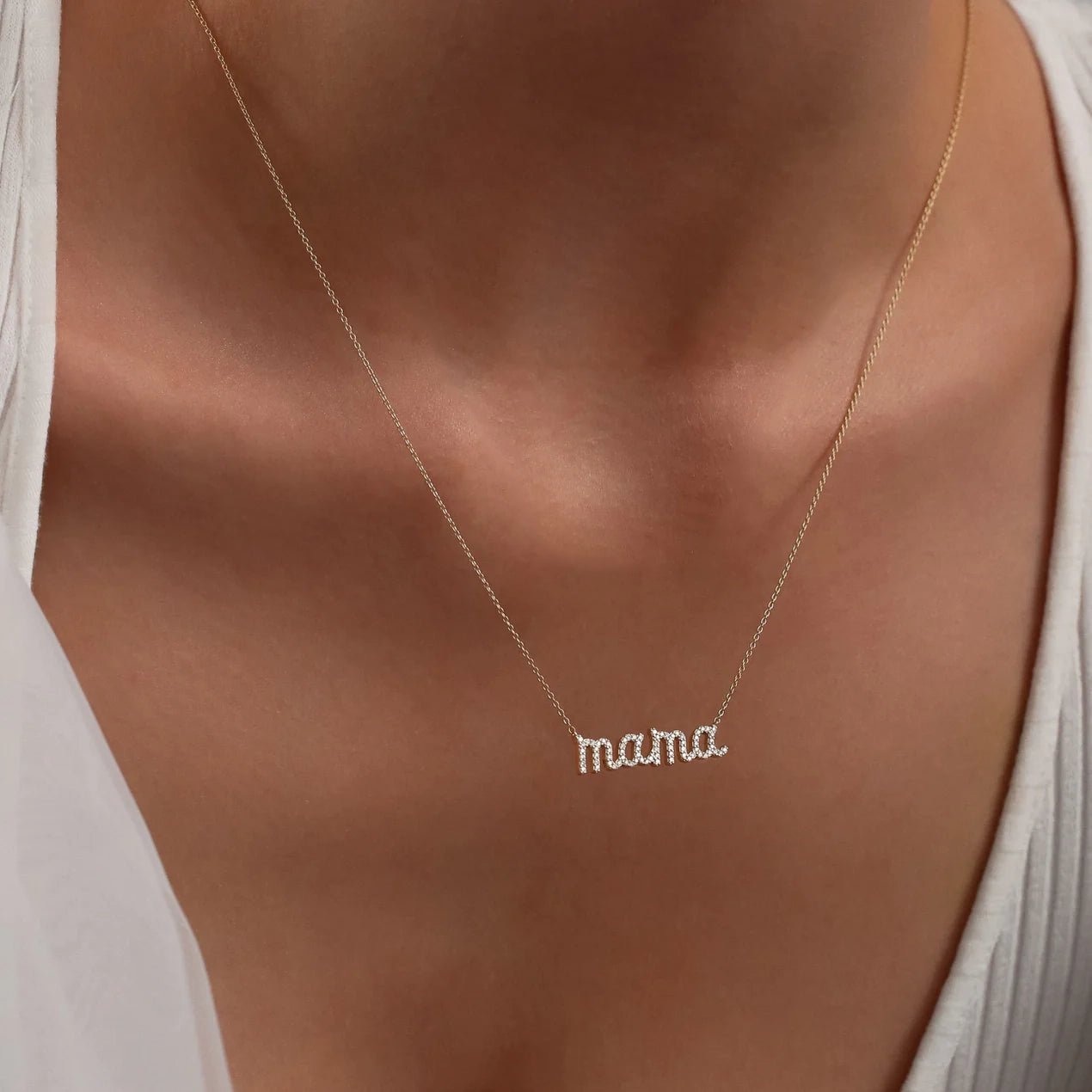 Mama Letter Necklace - ARTSY SILVER