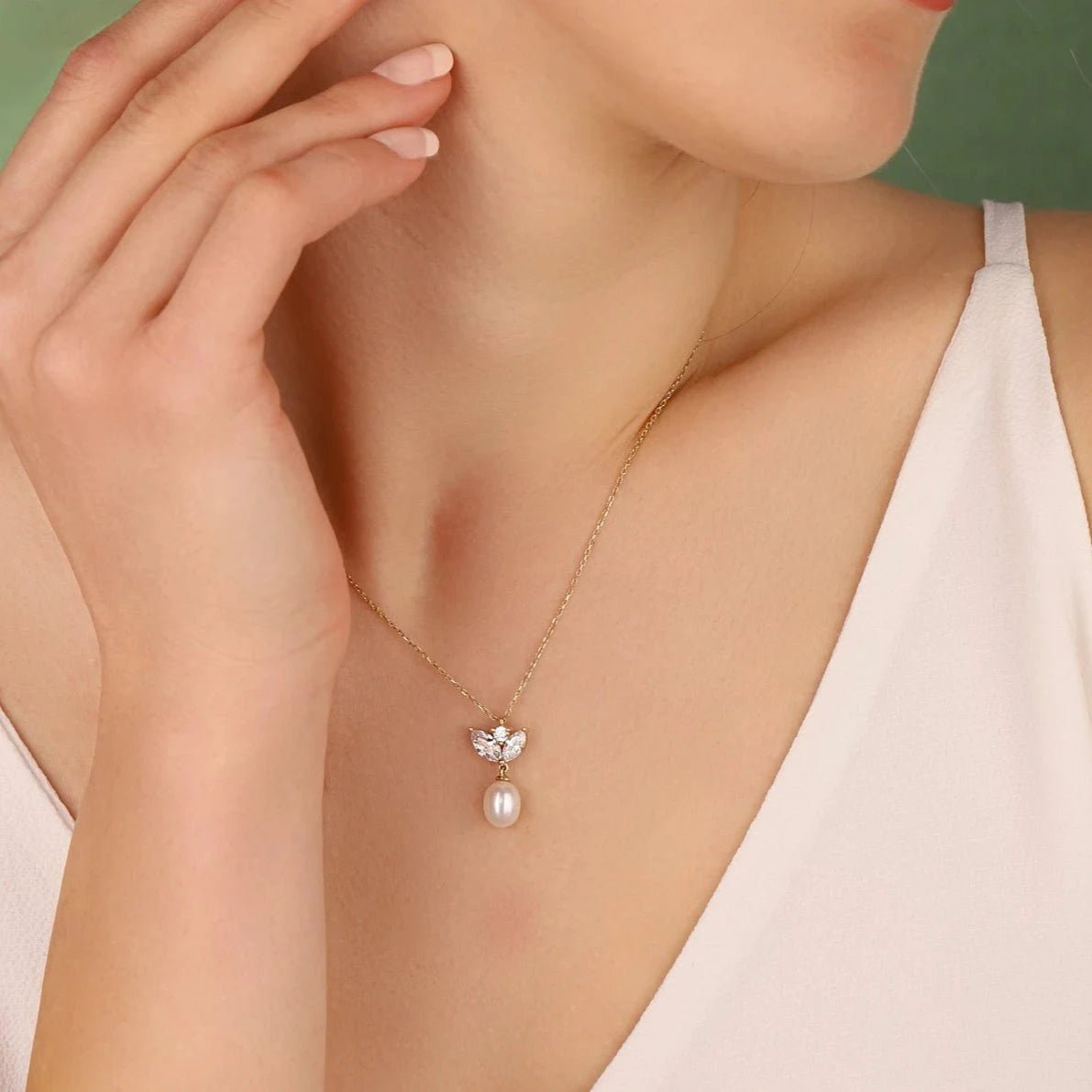 Marquise Pearl Necklace - ARTSY SILVER