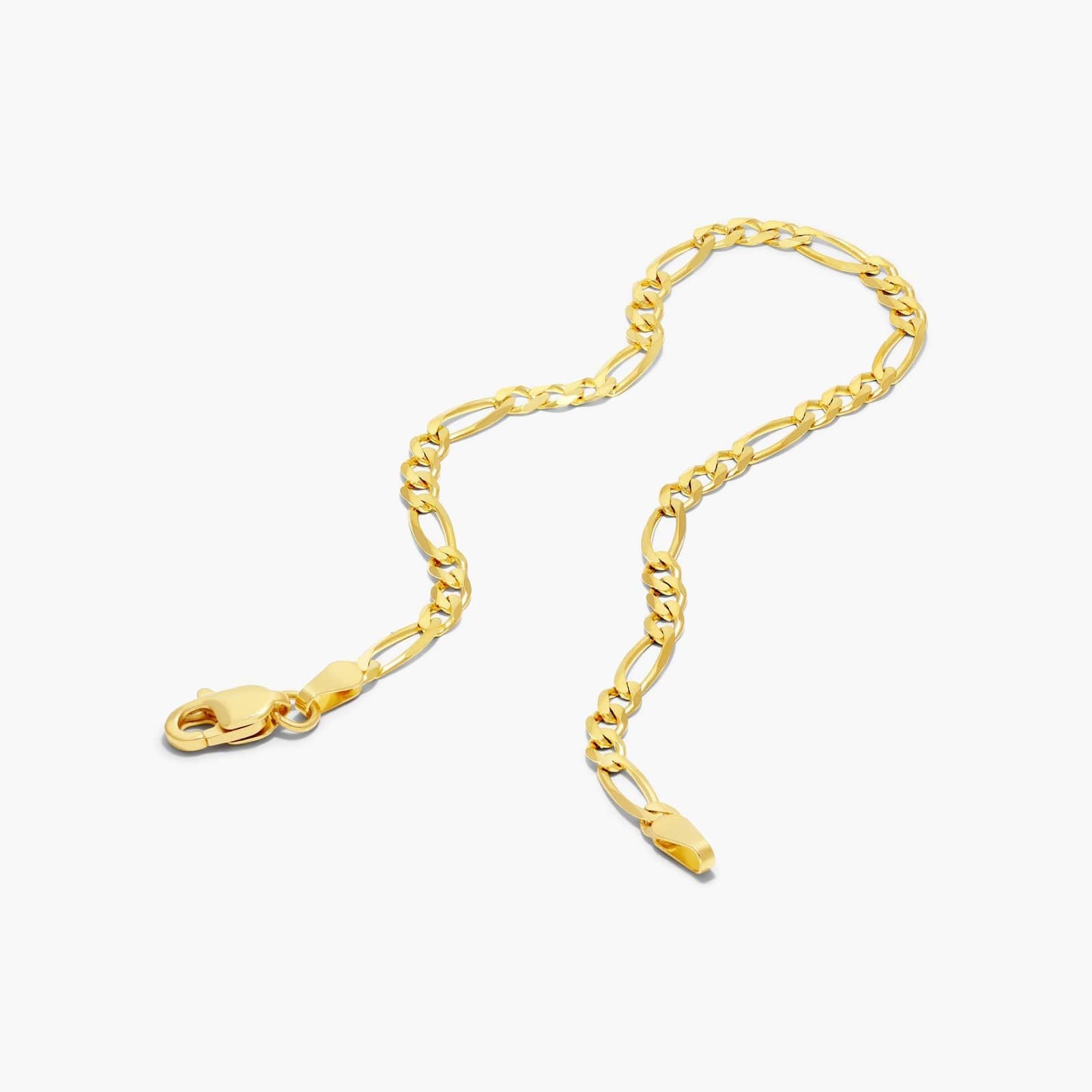 Figaro-Link-Bracelet-4mm-Gold-Plating