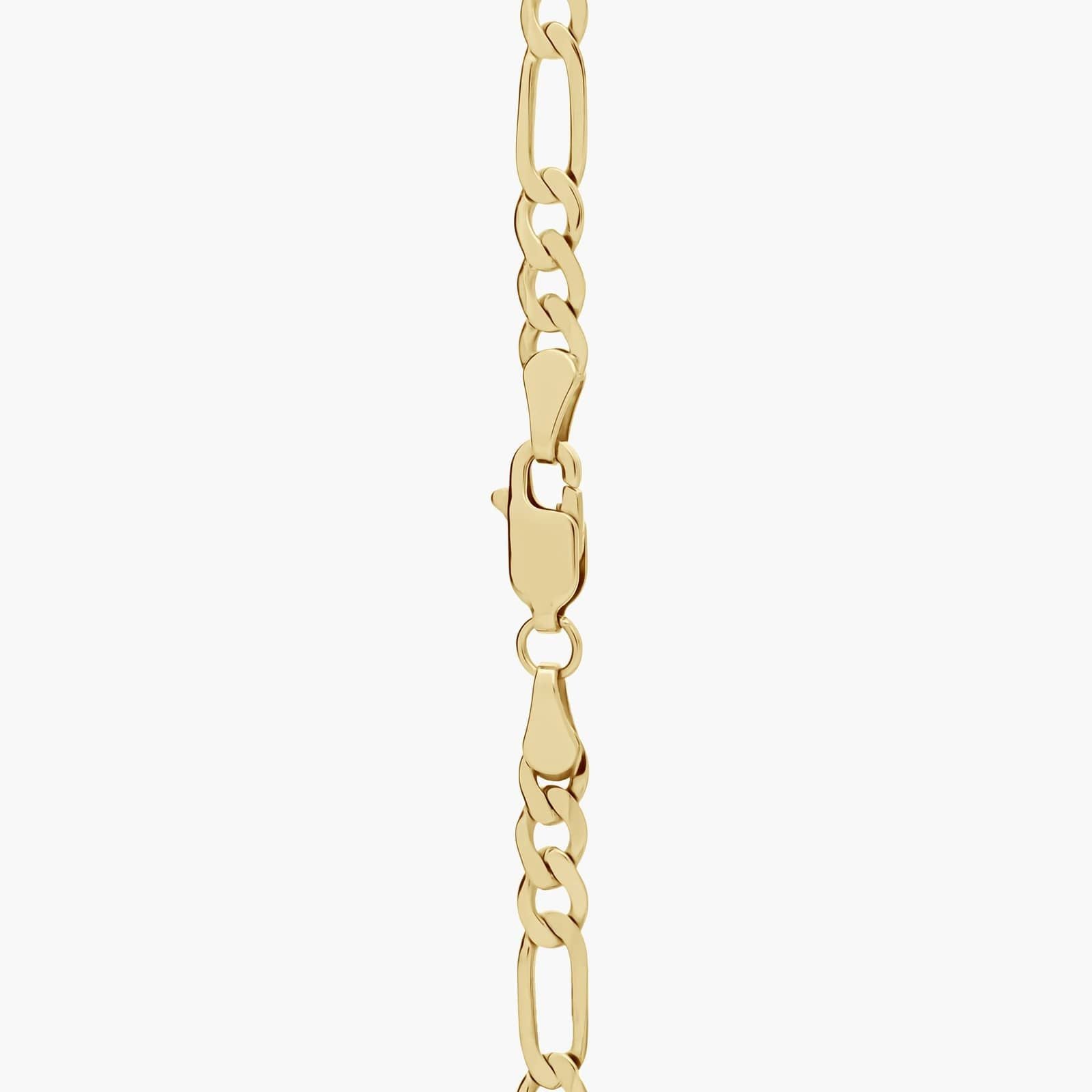 Figaro-Link-Bracelet-4mm-Gold-Plating