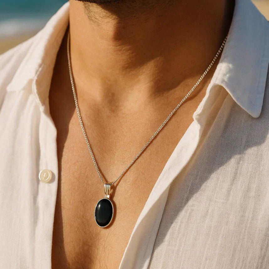 Black Panther Oval Necklace - ARTSY SILVER