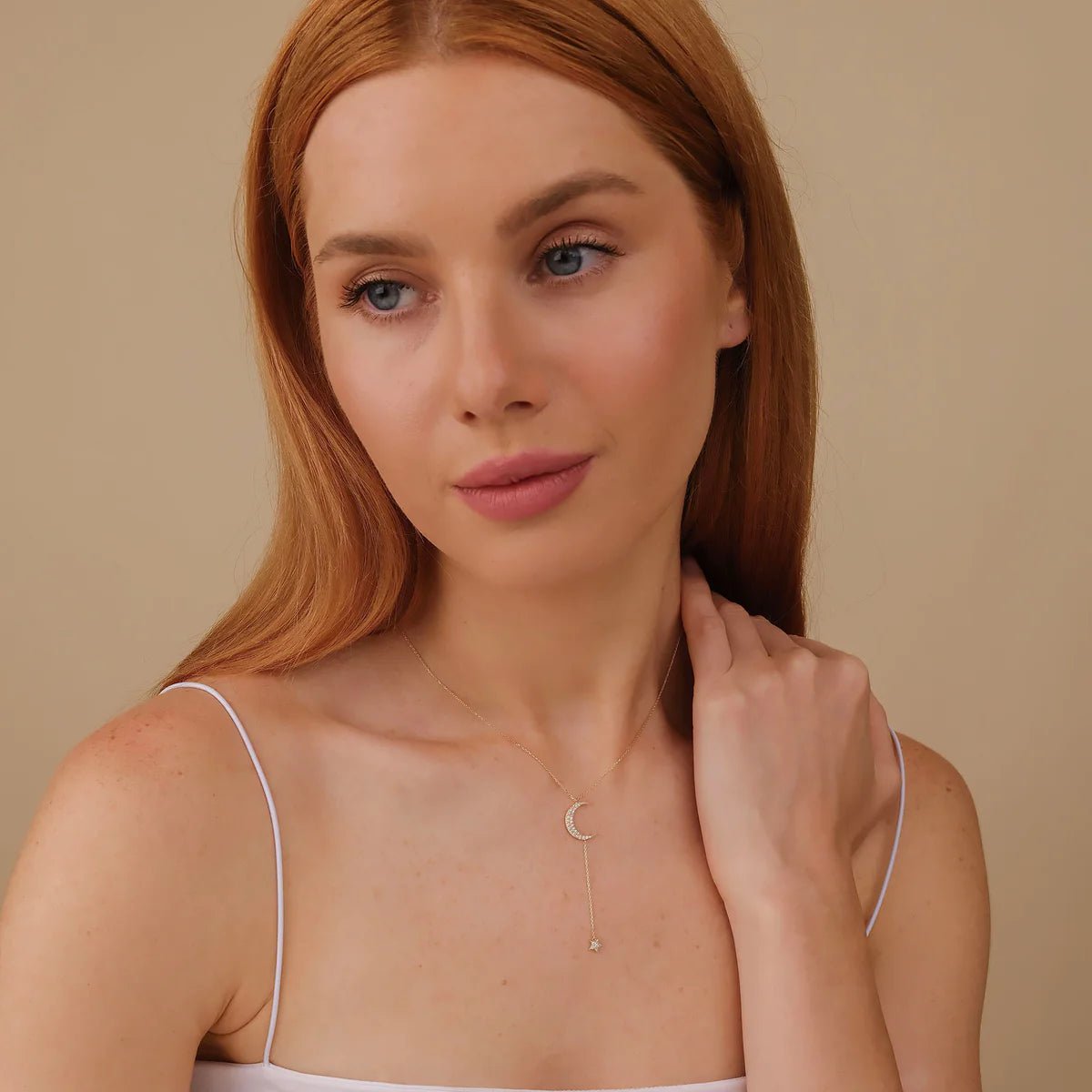 Moon And Stars Lariat Necklace - ARTSY SILVER