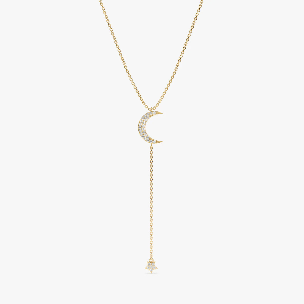 Moon And Stars Lariat Necklace