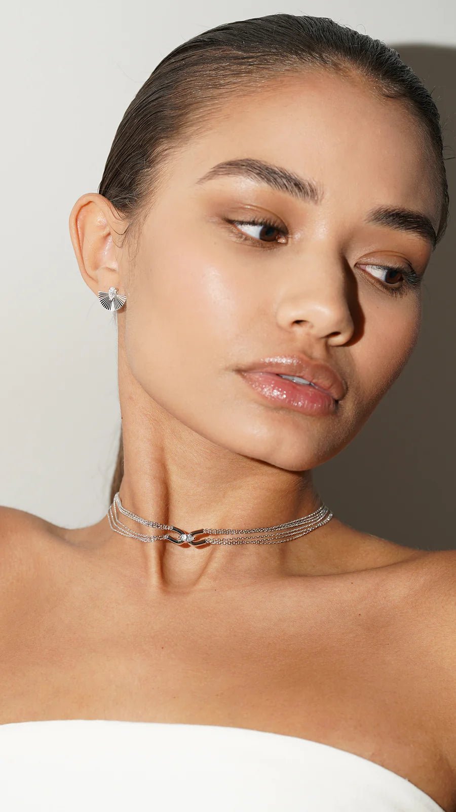 Multi Chain Adjustable Silver Necklace - ARTSY SILVER