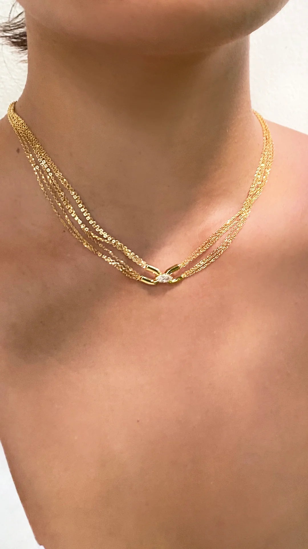 multi chains  necklace gold plating