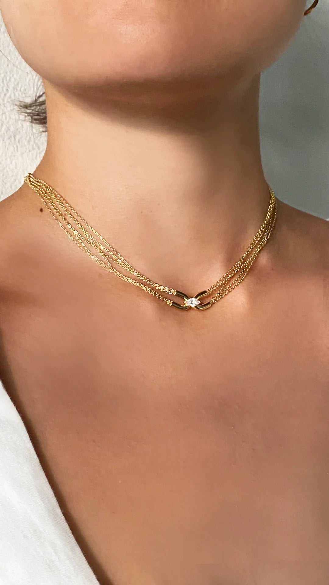 multi chains  necklace gold plating