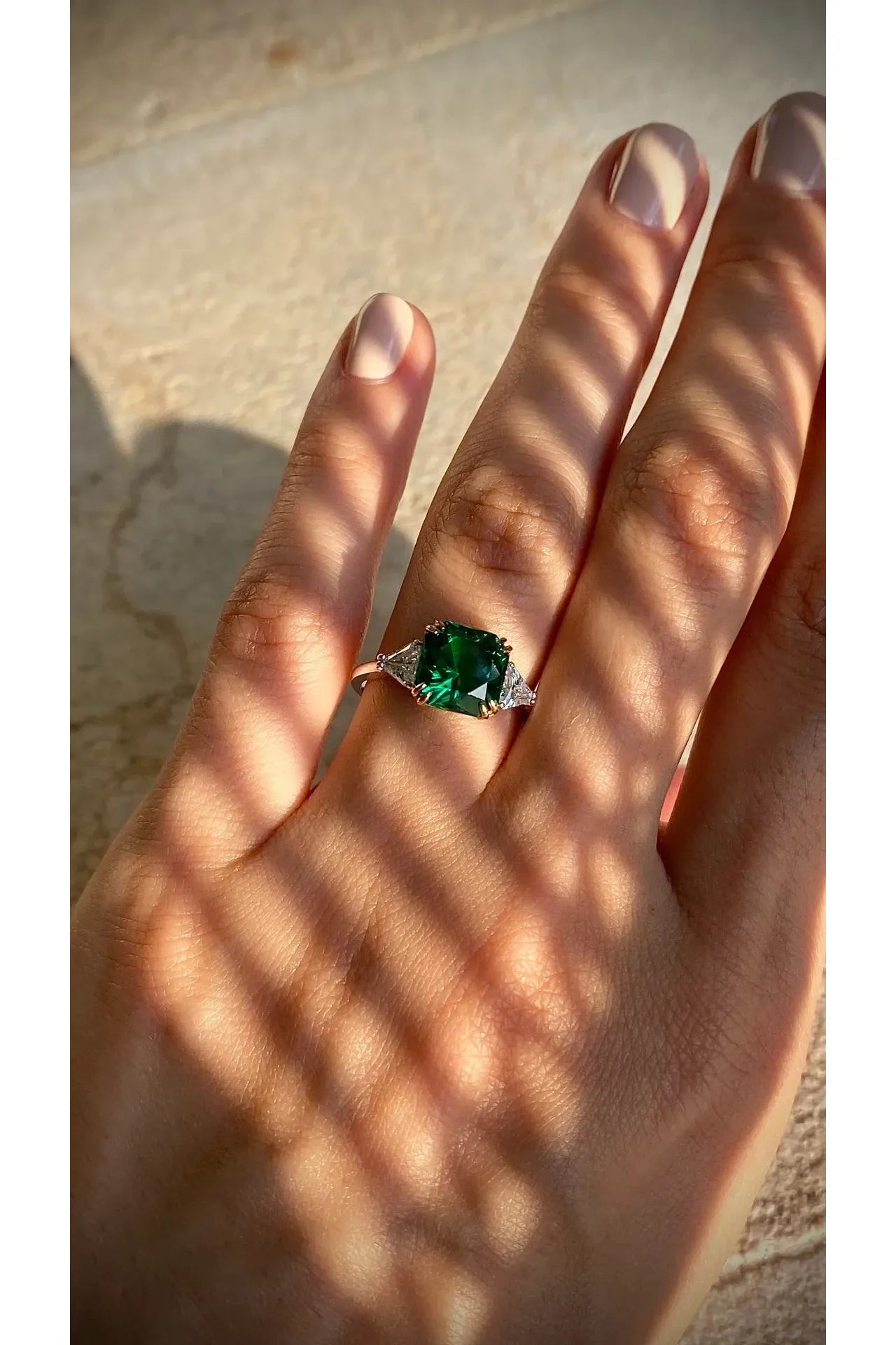 Muse Emerald Ring - ARTSY SILVER
