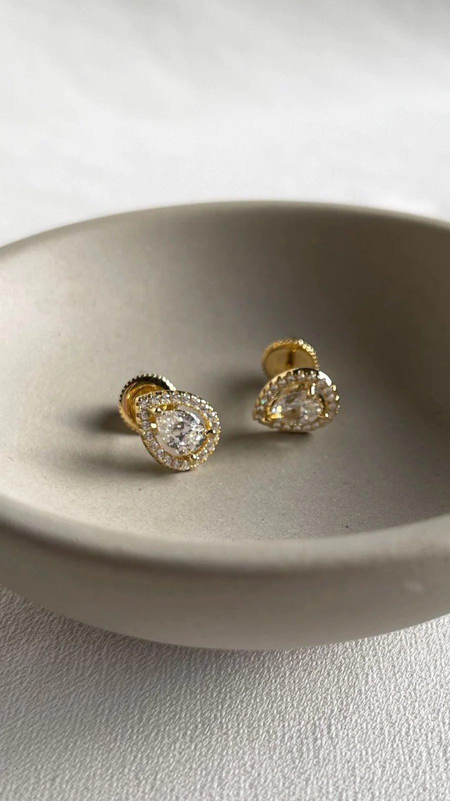 Gold Plated Pear Zircon Stone Necklace & Earrings Set - ARTSY SILVER