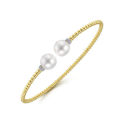 Pearl Pop Open Bangle - ARTSY SILVER