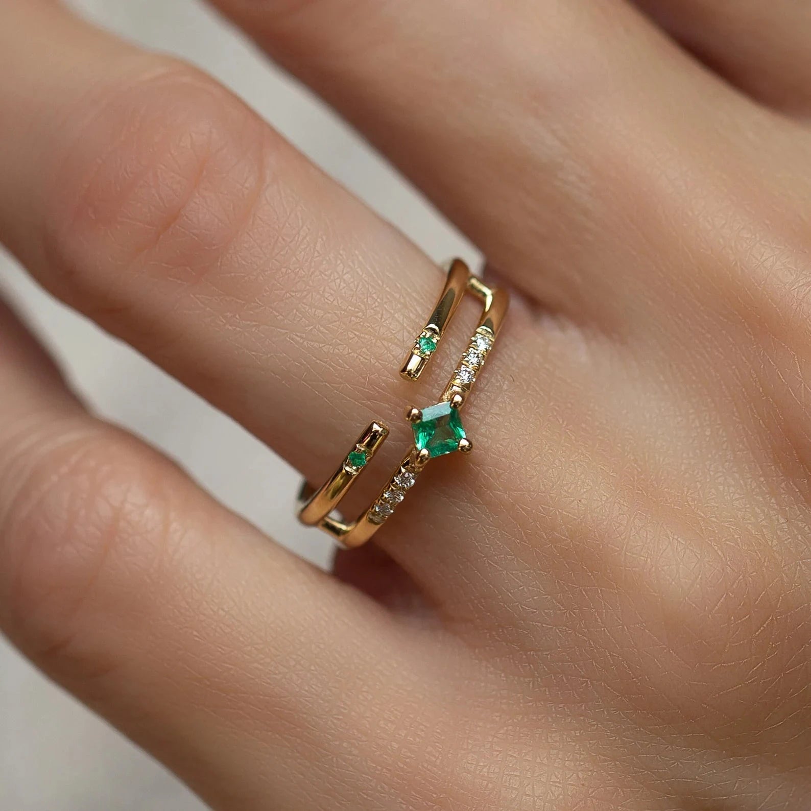 Princess Emerald Ring - ARTSY SILVER