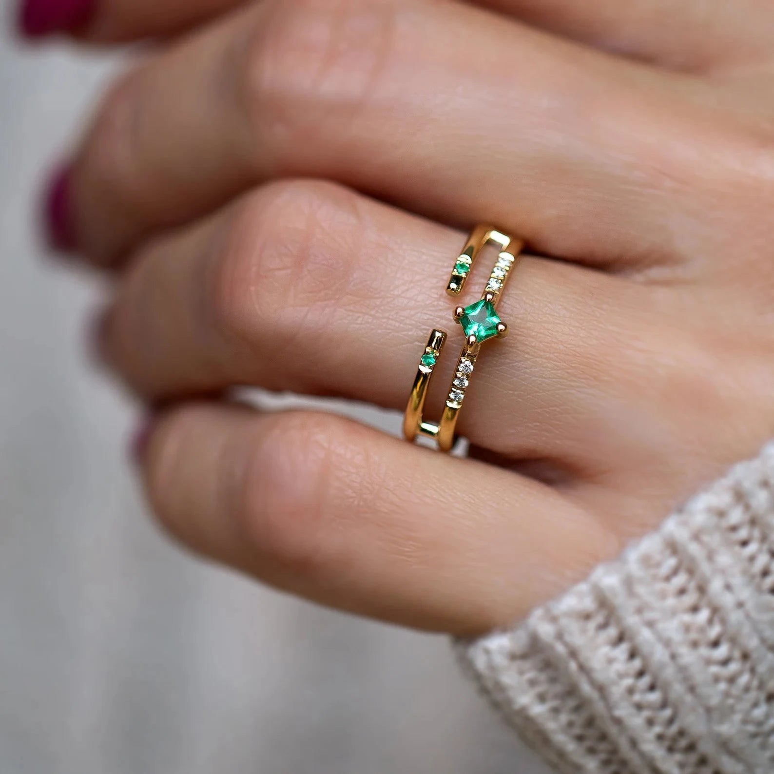 Princess Emerald Ring - ARTSY SILVER