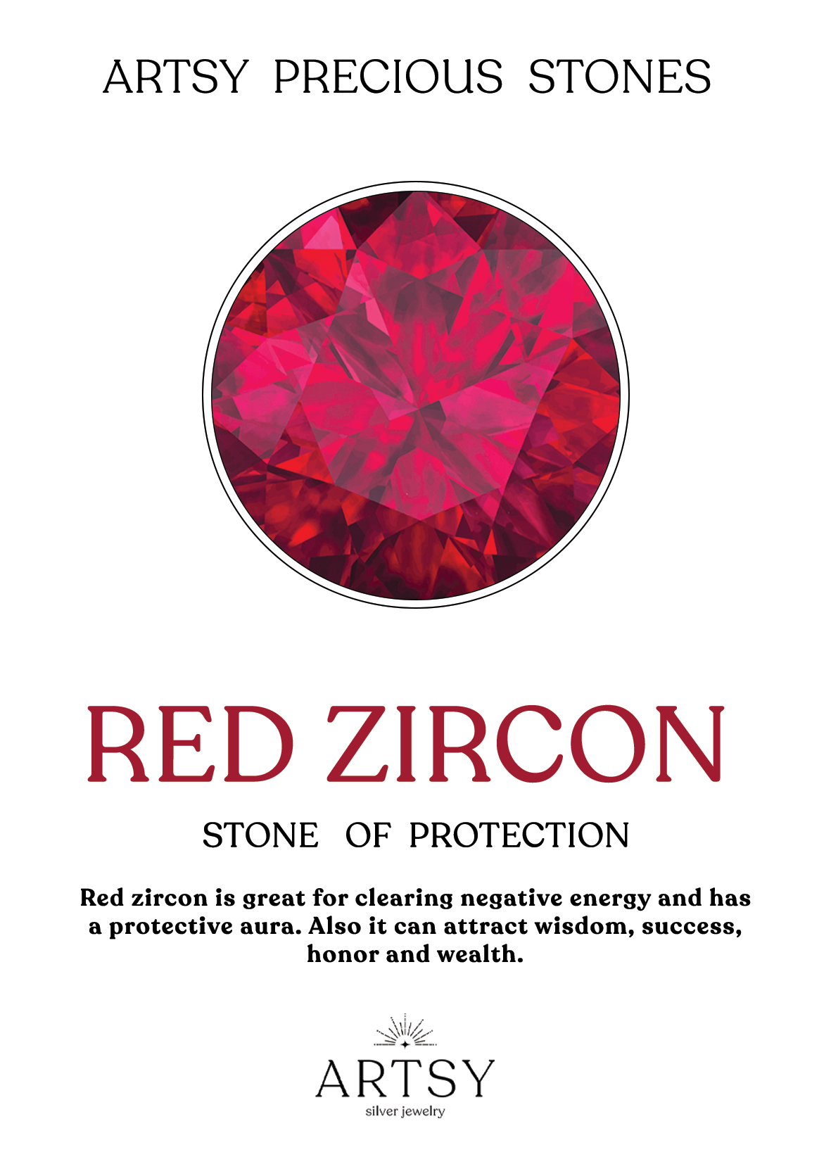 Cherry Rose Zircon Stone Necklace