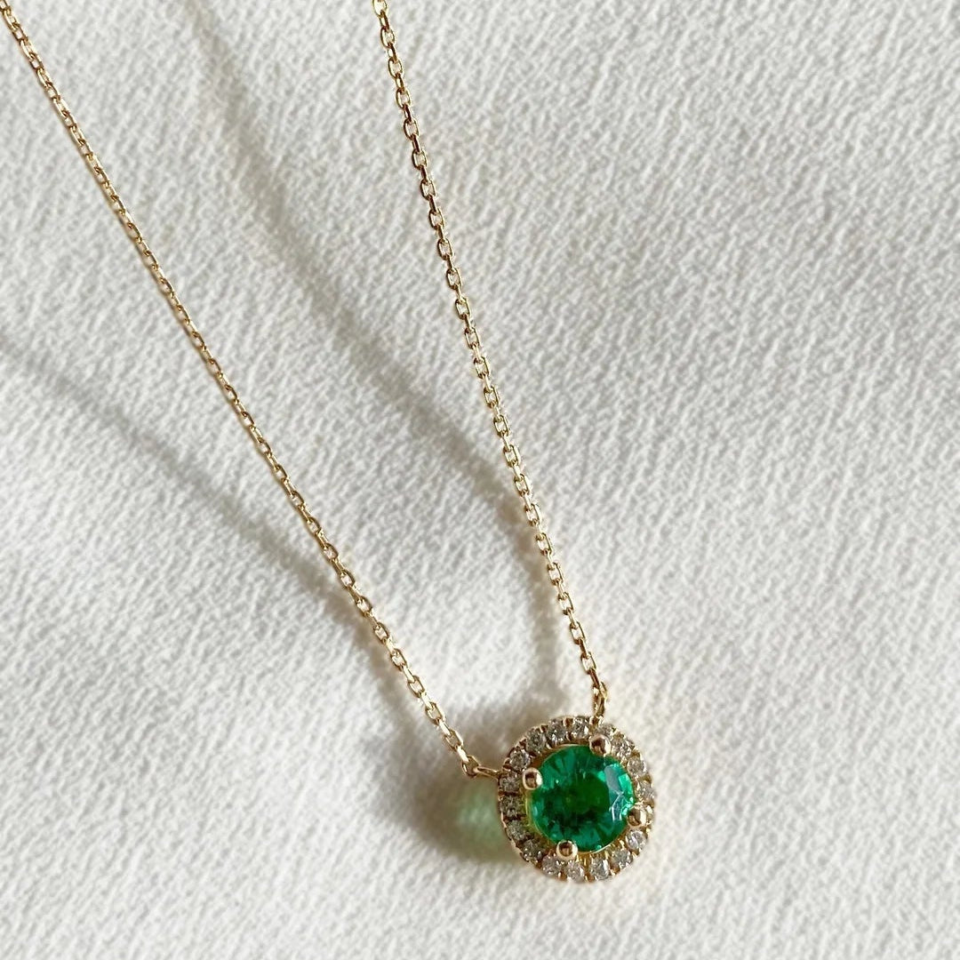 Royal Vibes Emerald Necklace - ARTSY SILVER