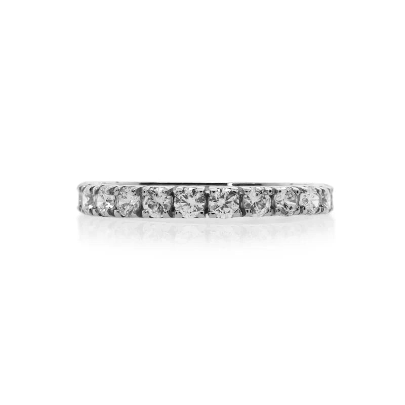 Fairy Lights Zircon Silver Wedding Band - ARTSY SILVER