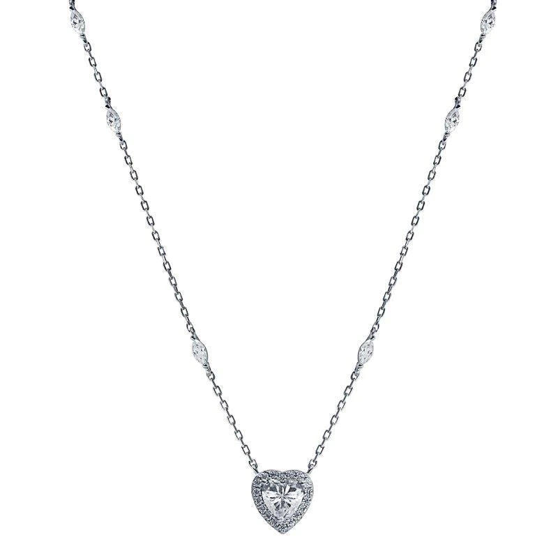 Sweetheart Zircon Silver Necklace