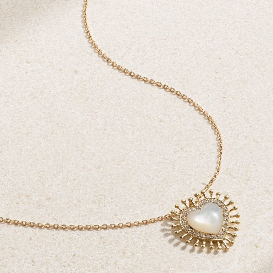 Sweet Heart Opal Necklace - ARTSY SILVER