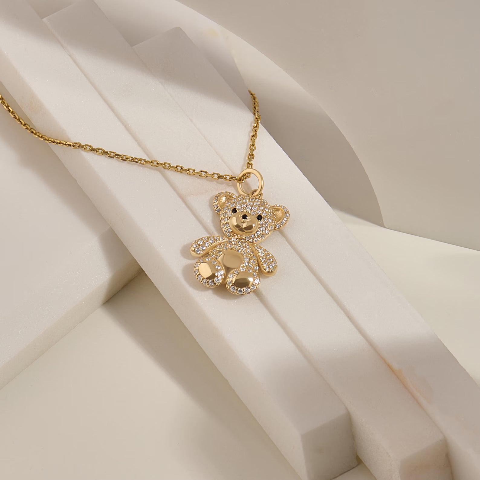 Teddy Bear Necklace - ARTSY SILVER
