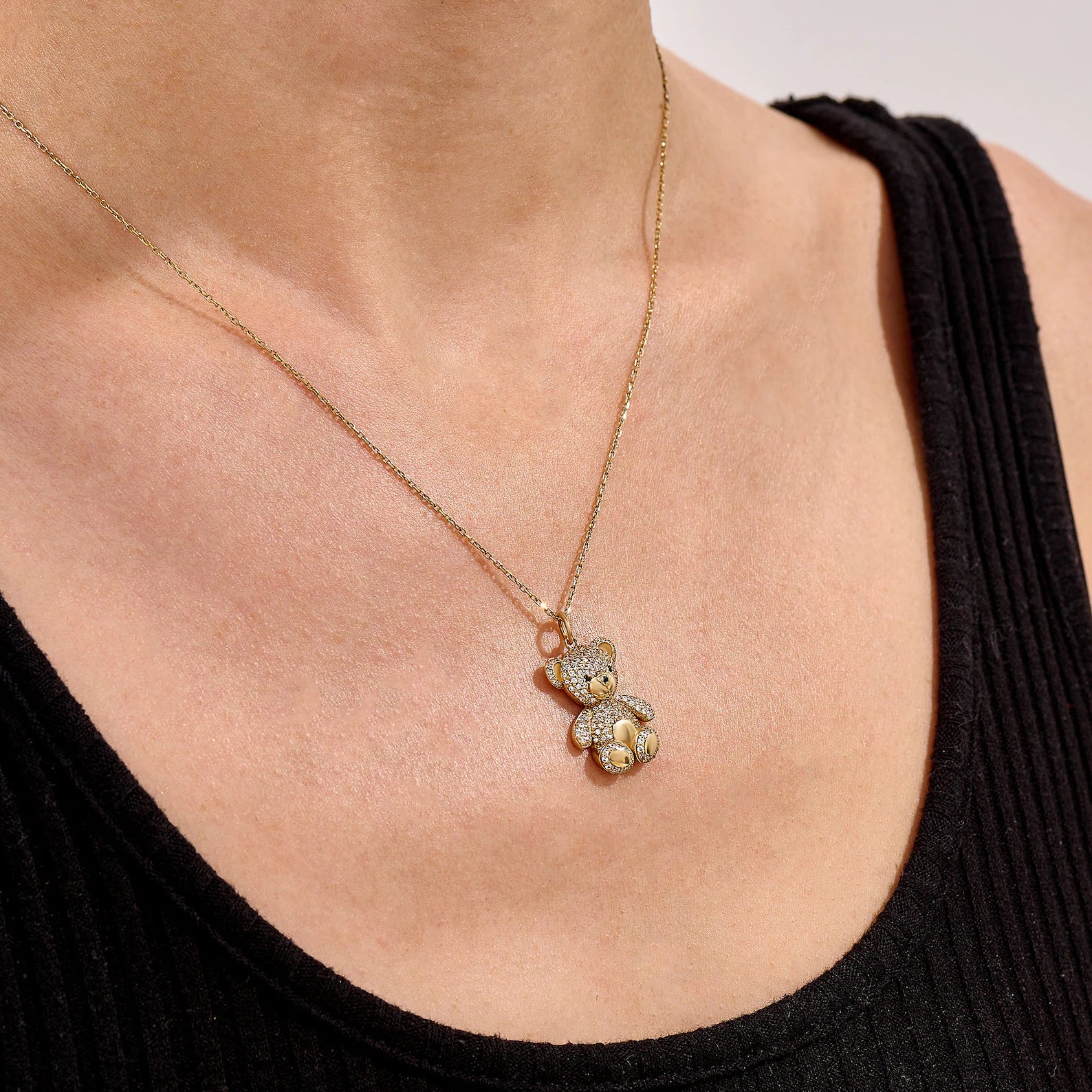 Teddy Bear Necklace - ARTSY SILVER