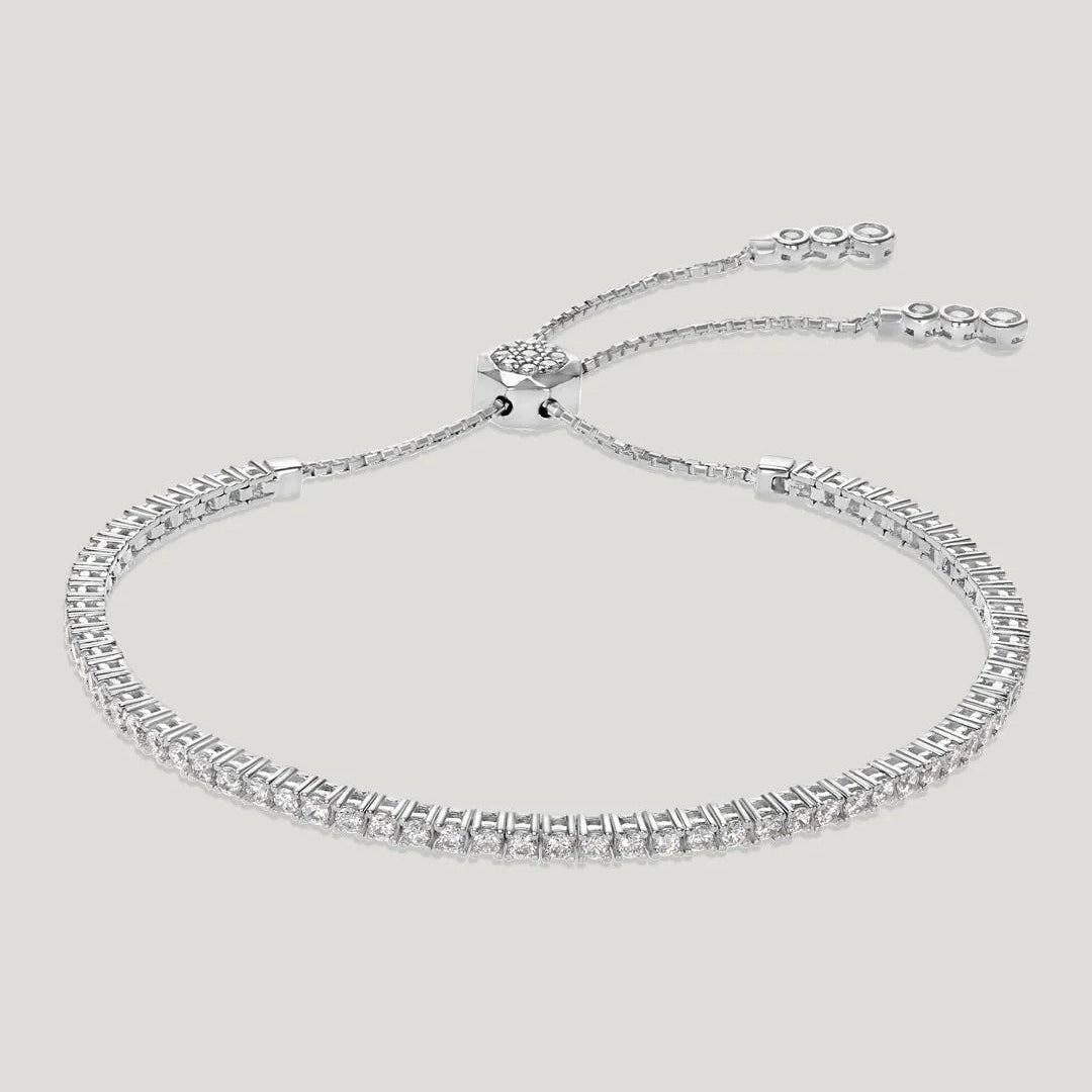 Tennis Adjustable Bracelet 3mm Silver - ARTSY SILVER