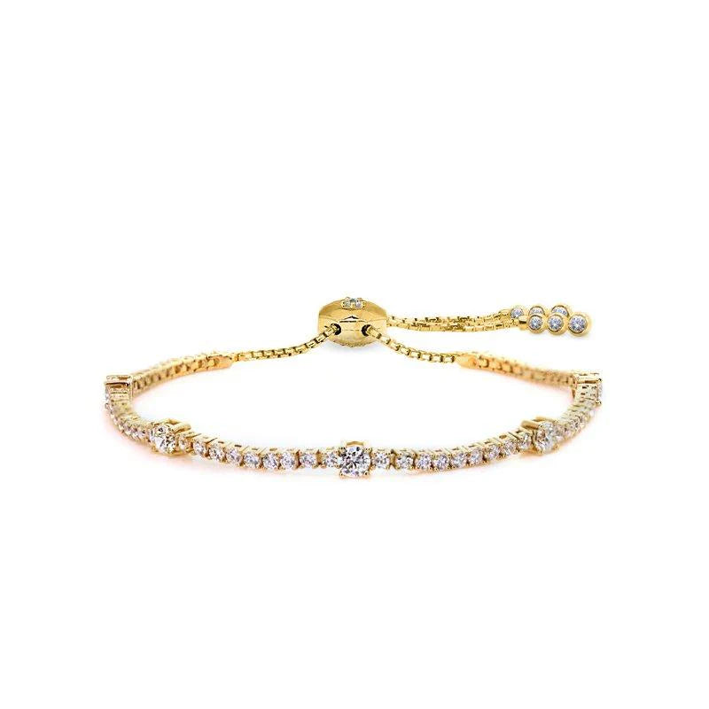 Tennis Multi Stone Bracelet Gold Plated