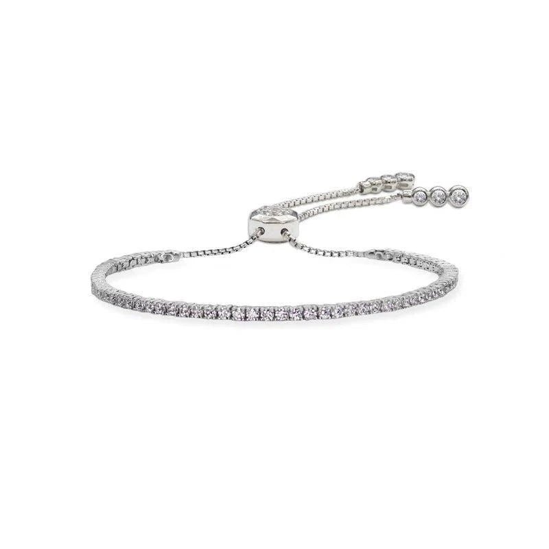 Tennis Adjustable Bracelet 3mm Silver - ARTSY SILVER