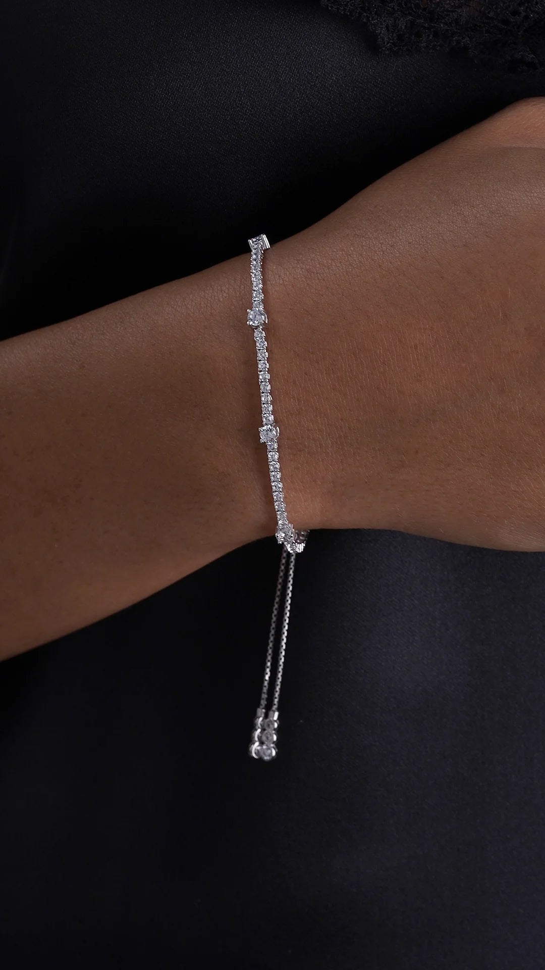 Tennis Multi Stone Silver Bracelet