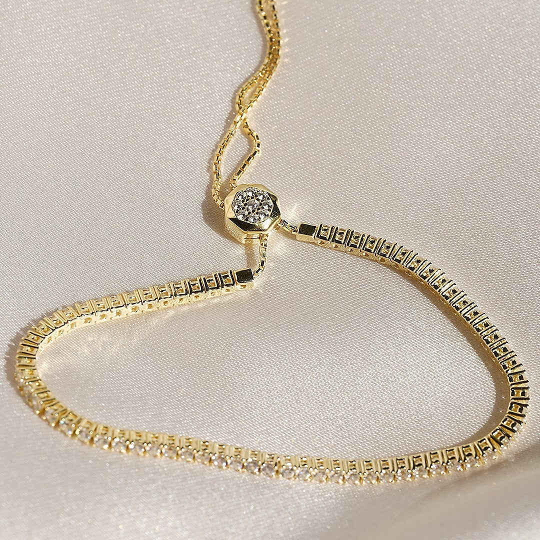 Tennis Adjustable Bracelet 3mm Silver - ARTSY SILVER