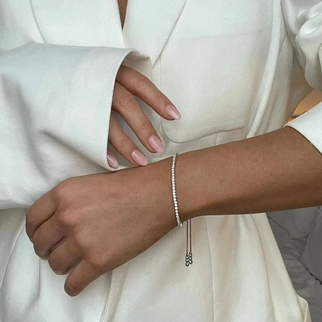 Tennis Adjustable Bracelet 3mm Silver - ARTSY SILVER