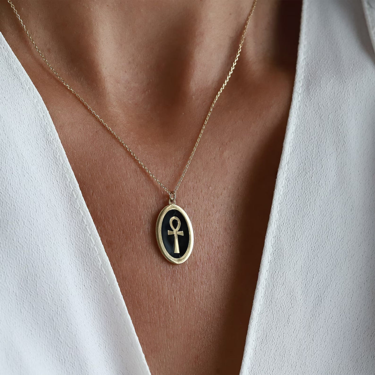 The Key Of Life Medallion Necklace - ARTSY SILVER
