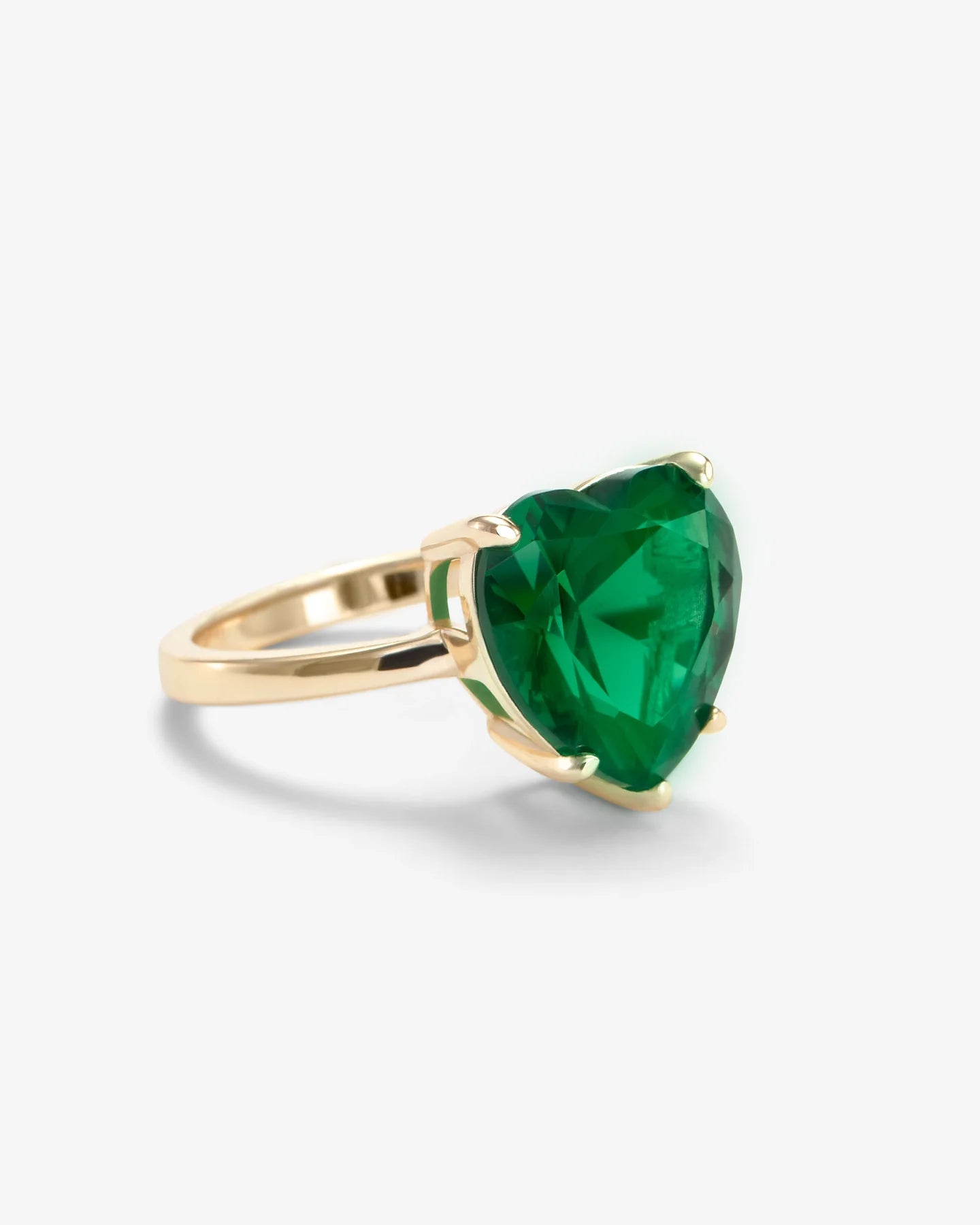 To My Buttercup Emerald Heart Gold Plating Ring