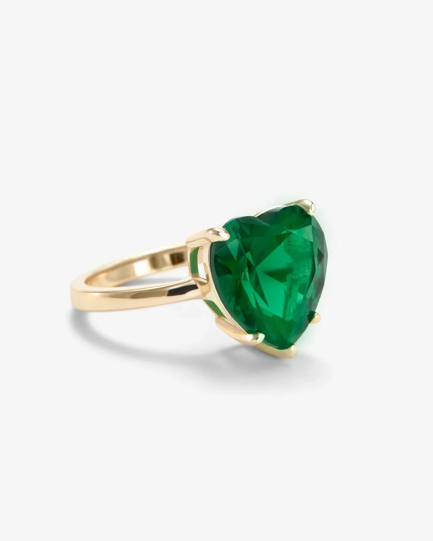 To My Buttercup Emerald Heart Gold Plating Ring - ARTSY SILVER