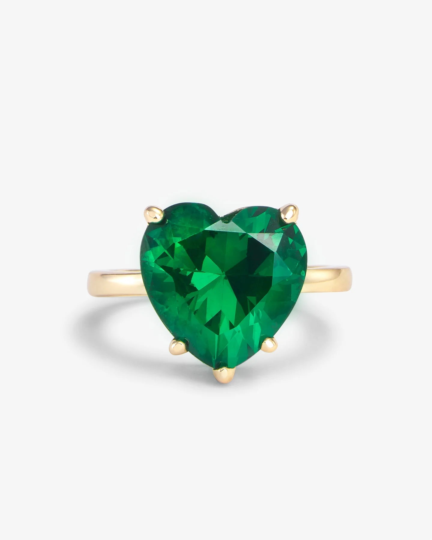 To My Buttercup Emerald Heart Gold Plating Ring