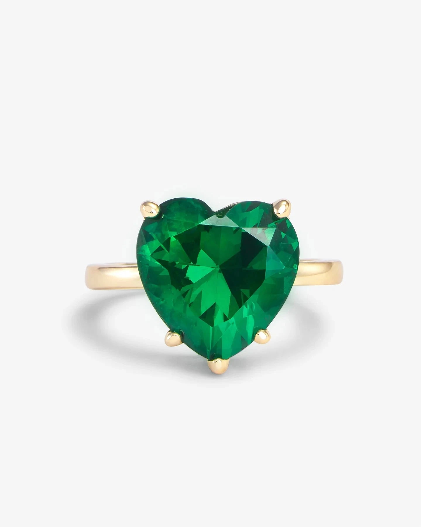 To My Buttercup Emerald Heart Gold Plating Ring - ARTSY SILVER