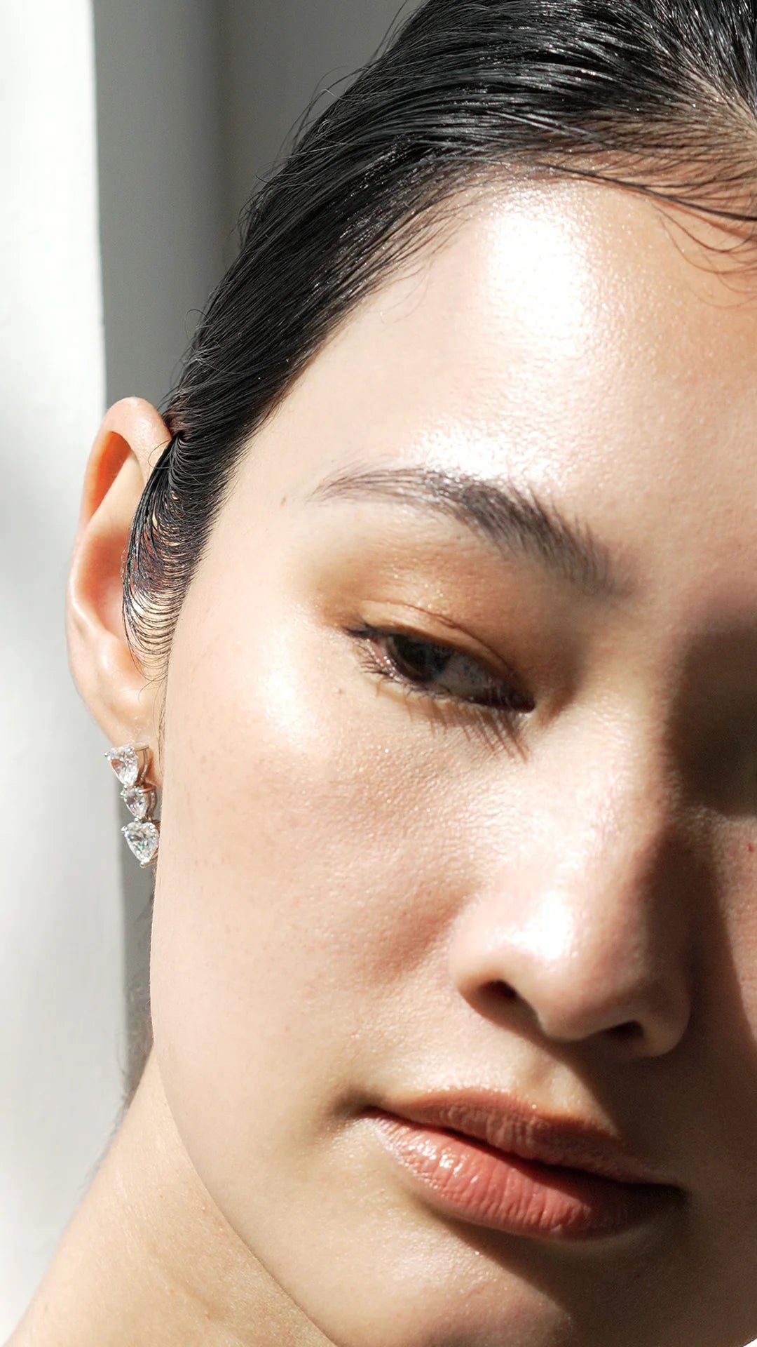 Tri Hearts Drop Earrings - ARTSY SILVER